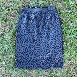 Vtg Leather Pencil Skirt 4/6 Sema
